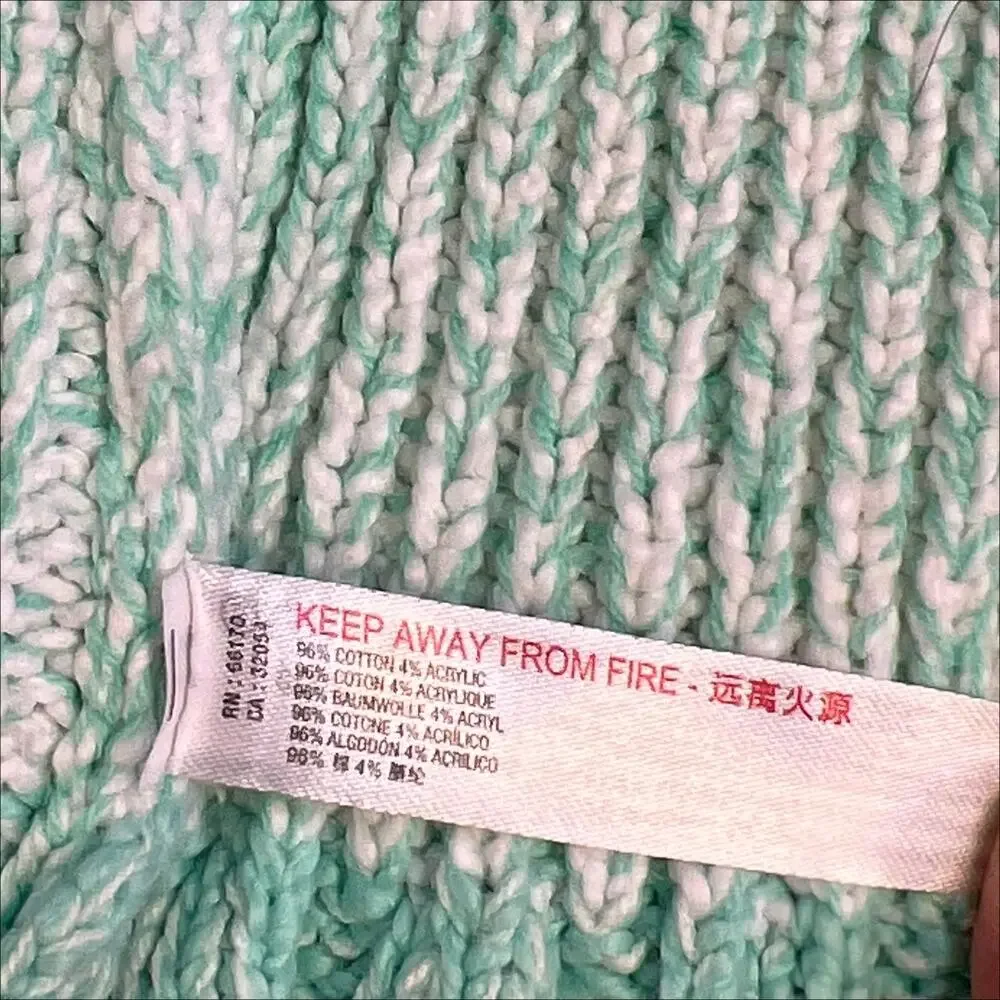 NWOT Free People Here All Day Brami Knit Top Medium Blue White - Picture 6 of 10